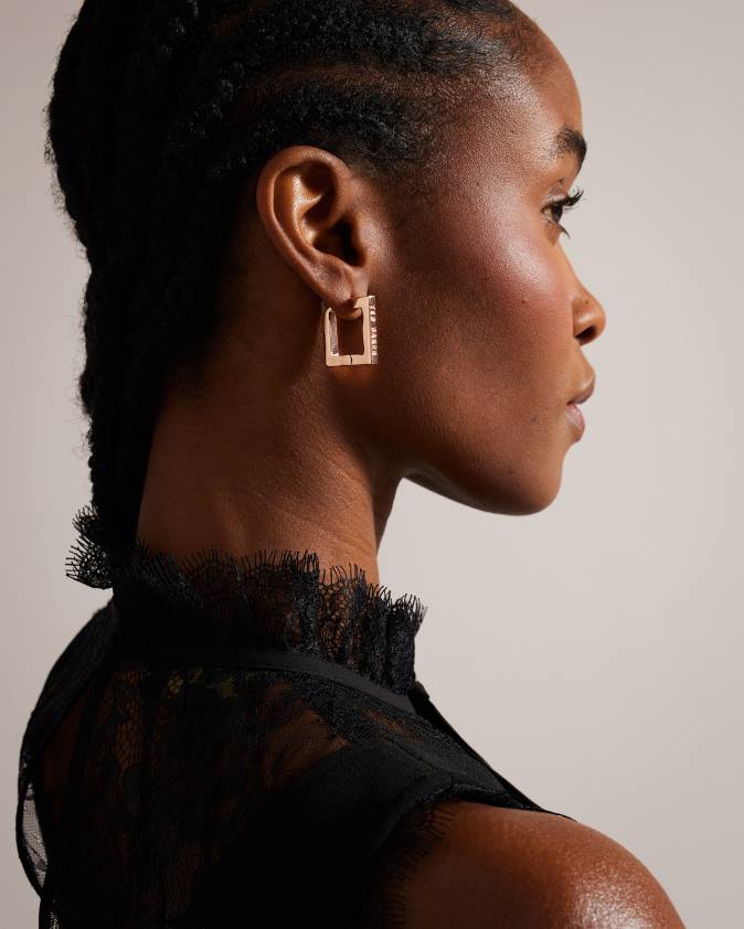 rotaslietas Ted Baker saadiey lieli kvadrātveida viras auskari rozā zelta krāsa sievietes 26TV1077