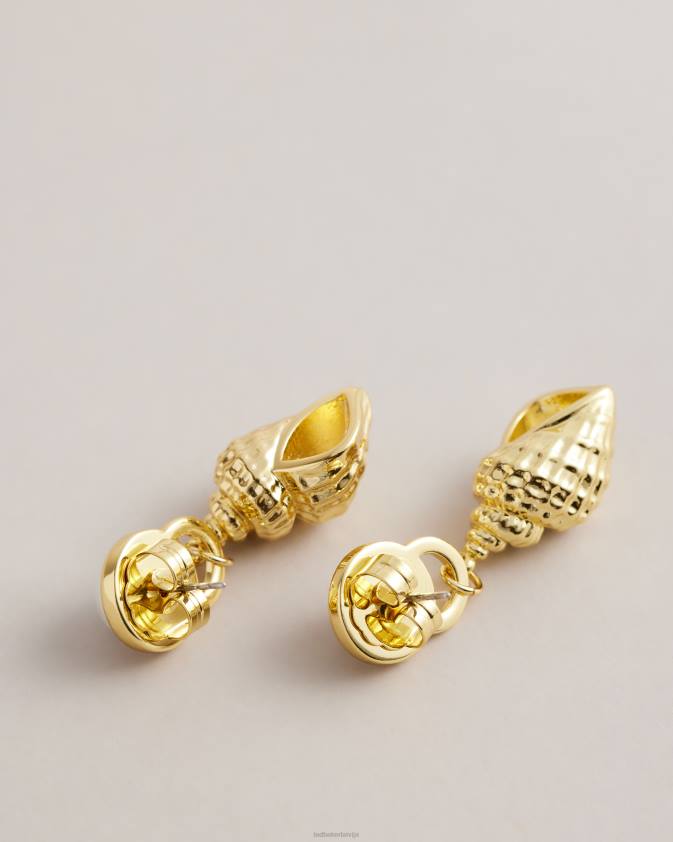 rotaslietas Ted Baker zoles spirālveida apvalka nolaižamie auskari zelta krāsa sievietes 26TV1126