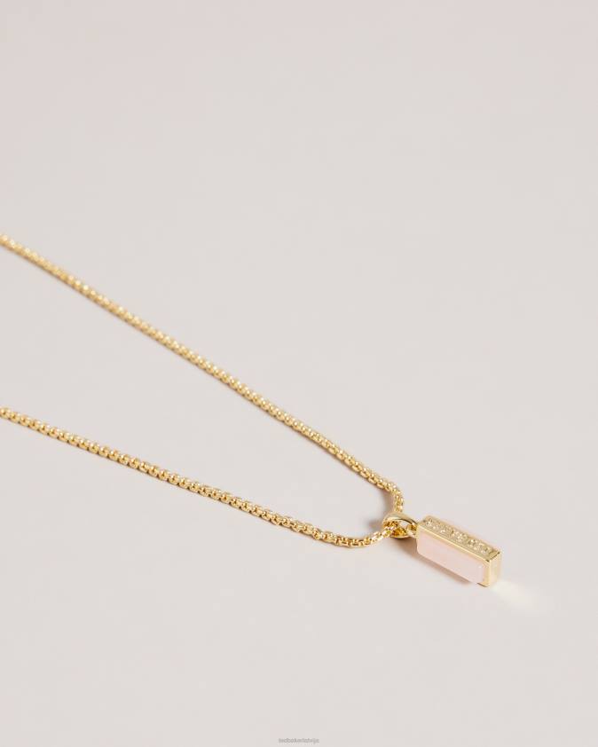 rotaslietas Ted Baker Gianni dārgakmens stieņa kulons pl-rozā sievietes 26TV1019