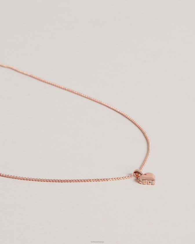 rotaslietas Ted Baker Sarroha sparkle sirds kulonu kaklarota rozā zelta krāsa sievietes 26TV1040