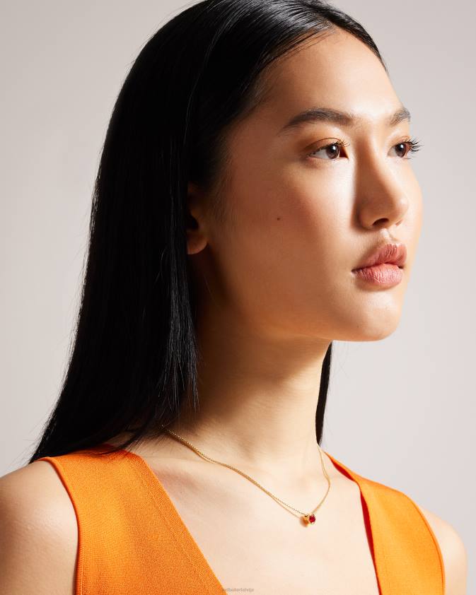 rotaslietas Ted Baker harparh stikla sirds kulonu kaklarota sarkans sievietes 26TV1069