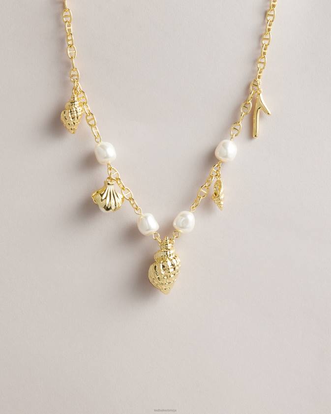 rotaslietas Ted Baker srenety spiral shell paziņojumu kaklarota zelta krāsa sievietes 26TV973