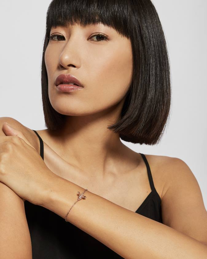 rotaslietas Ted Baker beediņa kameņu rokassprādze rozā zelta krāsa sievietes 26TV1050