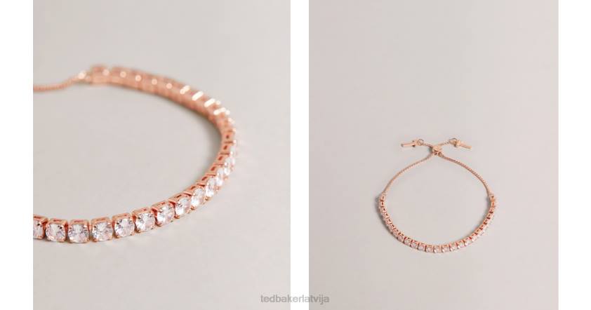 rotaslietas Ted Baker melrah ikonas kristāla slīdņa rokassprādze rozā zelta krāsa sievietes 26TV987