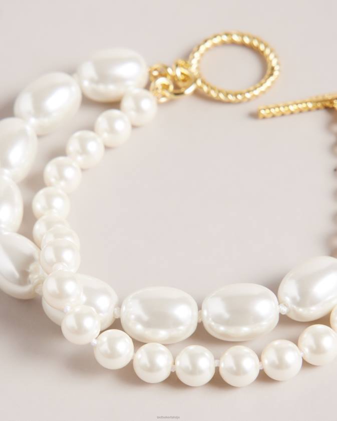 rotaslietas Ted Baker parka stikla pērļu divšķiedru rokassprādze zelta krāsa sievietes 26TV997