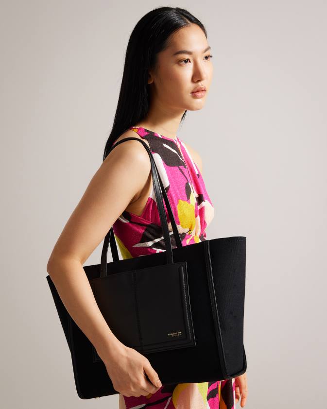 somas Ted Baker aksani liela audekla soma piķa melns sievietes 26TV761