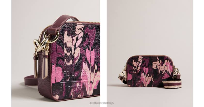 somas Ted Baker beatti ādas camo print kameras soma vērša asinis sievietes 26TV692