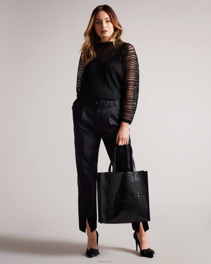 somas Ted Baker croccon kroka detaļa, liela ikona melns sievietes 26TV760