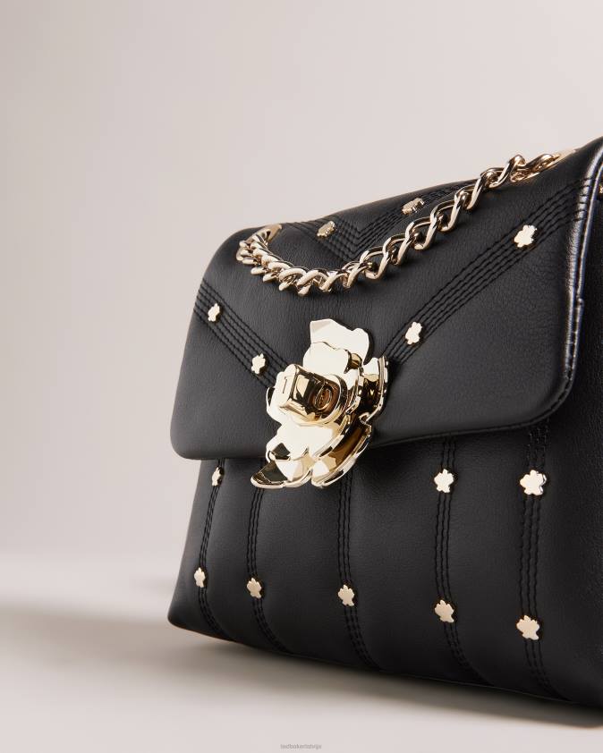 somas Ted Baker ayalisa stepēta ādas soma ar radzēm melns sievietes 26TV712