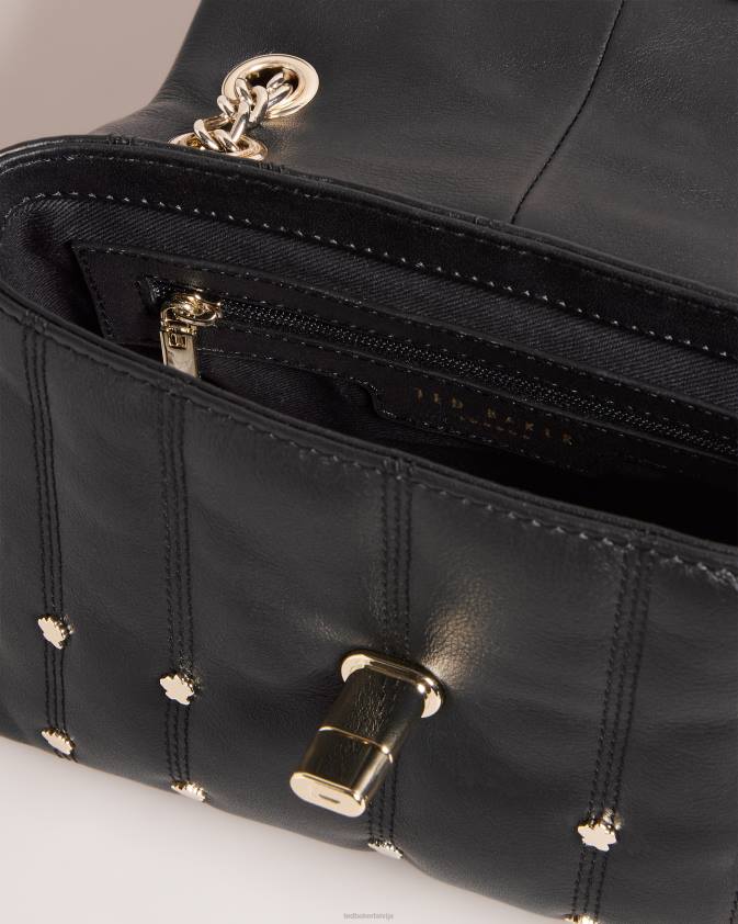 somas Ted Baker ayalisa stepēta ādas soma ar radzēm melns sievietes 26TV712