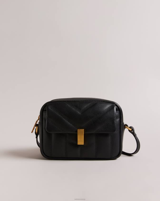 somas Ted Baker ayalily ādas puffer crossbody soma melns sievietes 26TV740
