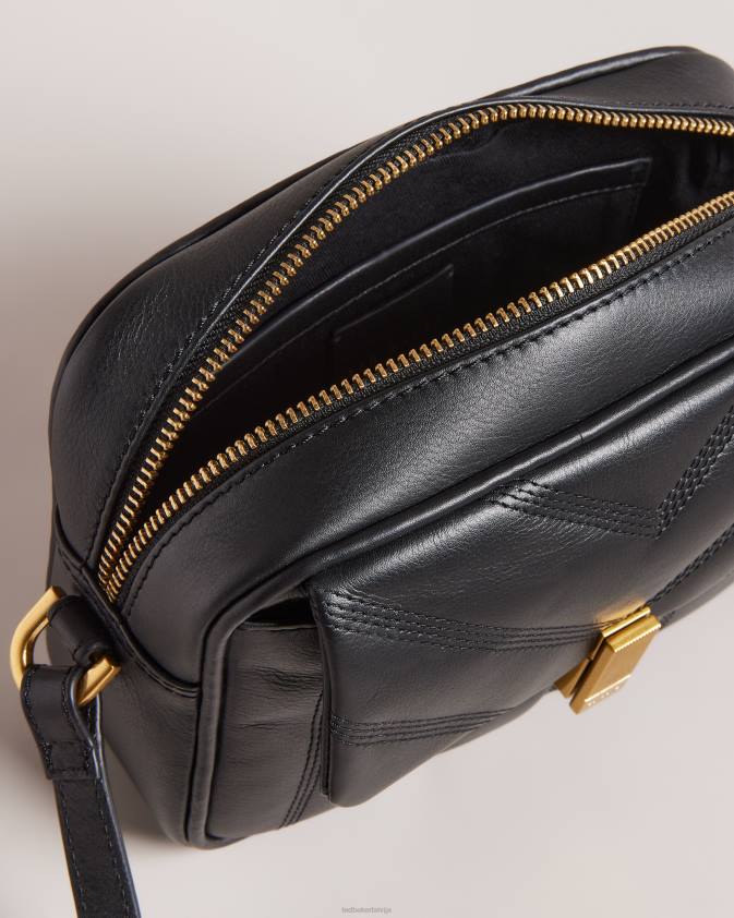 somas Ted Baker ayalily ādas puffer crossbody soma melns sievietes 26TV740