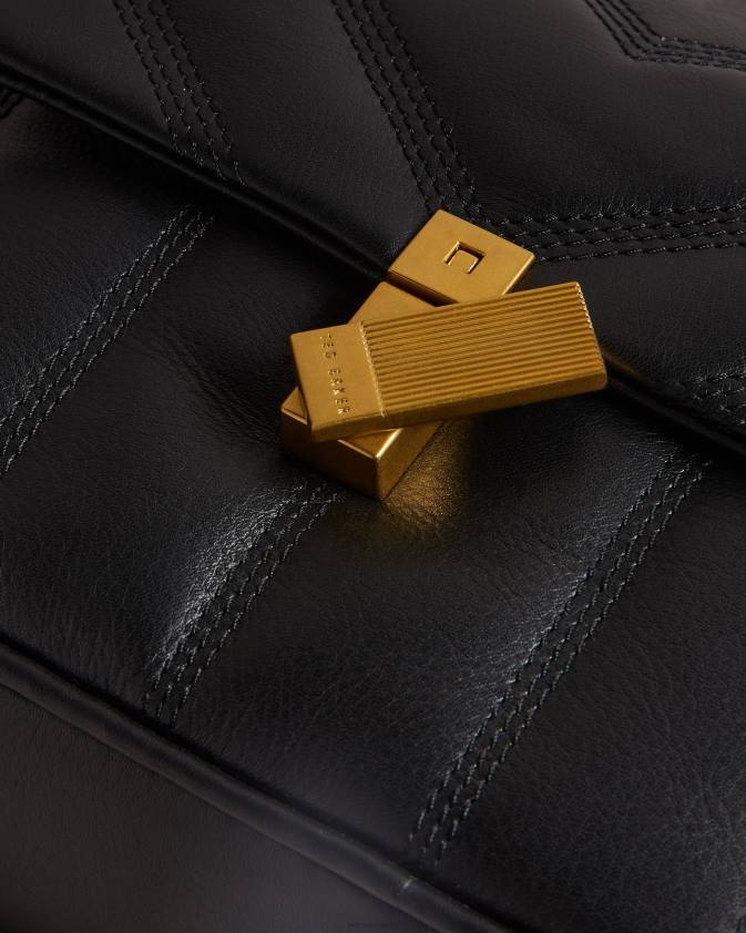 somas Ted Baker ayalily ādas puffer crossbody soma melns sievietes 26TV740