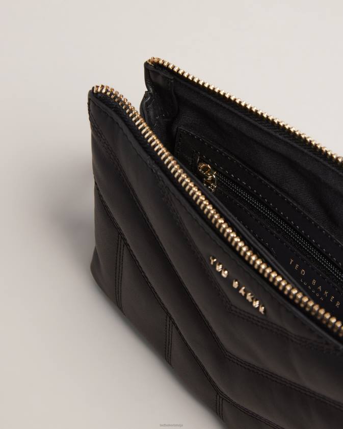 somas Ted Baker ayasini stepēta puffer crossbody soma melns sievietes 26TV789