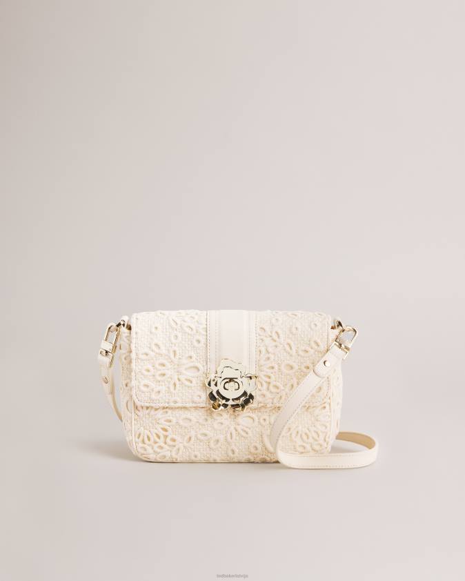 somas Ted Baker floreti magnolia mežģīnes crossbody soma ziloņkauls sievietes 26TV800