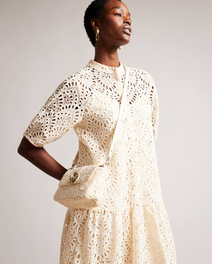 somas Ted Baker floreti magnolia mežģīnes crossbody soma ziloņkauls sievietes 26TV800