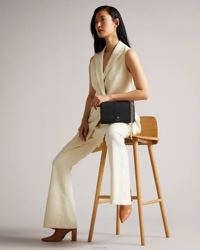 somas Ted Baker jorjey flower eyelet cross body bag melns sievietes 26TV709