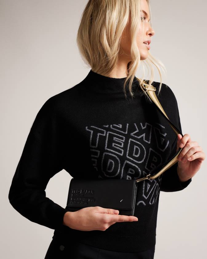 somas Ted Baker kamelya webbing detail crossbody soma melns sievietes 26TV1147