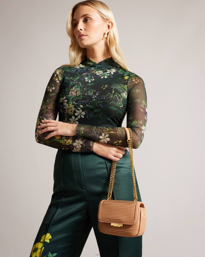 somas Ted Baker pyalily plisse crossbody bag kamielis sievietes 26TV704