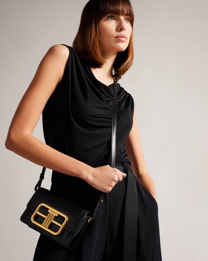 somas Ted Baker tikisha Statement hardware mini crossbody soma melns sievietes 26TV714