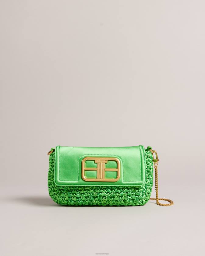 somas Ted Baker tikyra satīna tamborēta crossbody soma zaļš sievietes 26TV809