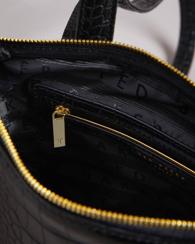 somas Ted Baker belax mock-croc pu mugursoma melns sievietes 26TV746