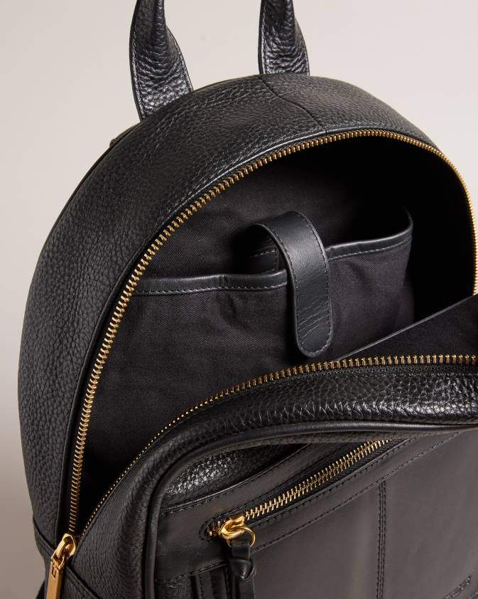 somas Ted Baker nishay spīdīgas ādas mugursoma melns sievietes 26TV669