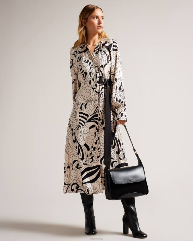 somas Ted Baker cheriah ķēdes detaļas plecu soma melns sievietes 26TV671