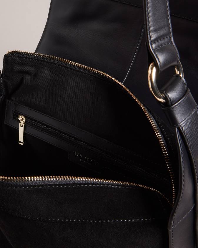 somas Ted Baker cheriah ķēdes detaļas plecu soma melns sievietes 26TV671