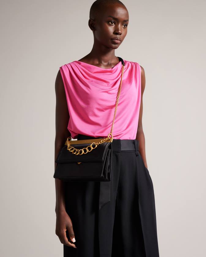 somas Ted Baker kialynn chunky chain mini plecu soma melns sievietes 26TV676