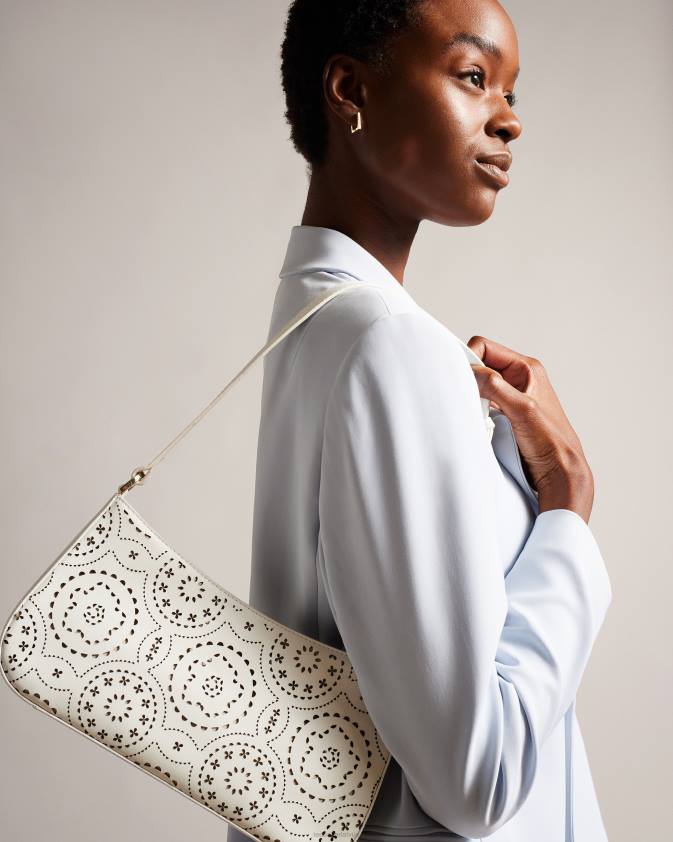 somas Ted Baker libily lāzera griezuma magnolijas plecu soma balts sievietes 26TV735