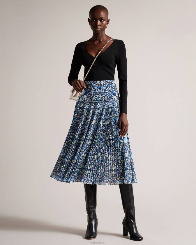 apģērbs Ted Baker cileste v kakla slim fit trikotāžas tops melns sievietes 26TV381