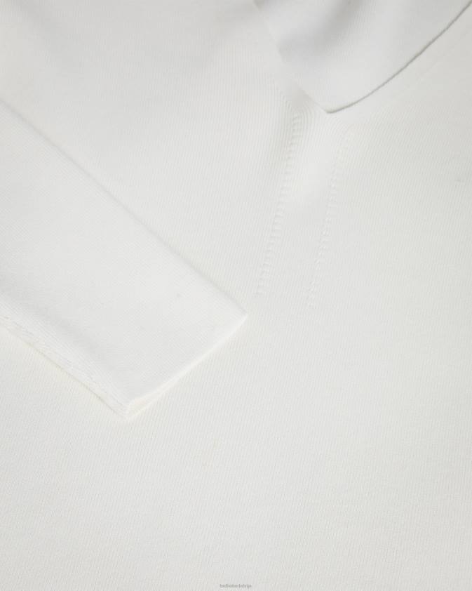 apģērbs Ted Baker cileste v kakla slim fit trikotāžas tops ziloņkauls sievietes 26TV355