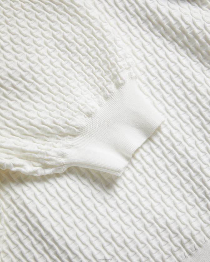 apģērbs Ted Baker reannia polo trikotāžas tops ar izgreznotām pogām balts sievietes 26TV338