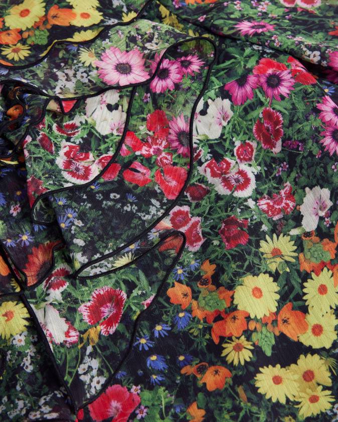 apģērbs Ted Baker amell frilled v kakla blūze ar garām piedurknēm melns sievietes 26TV327