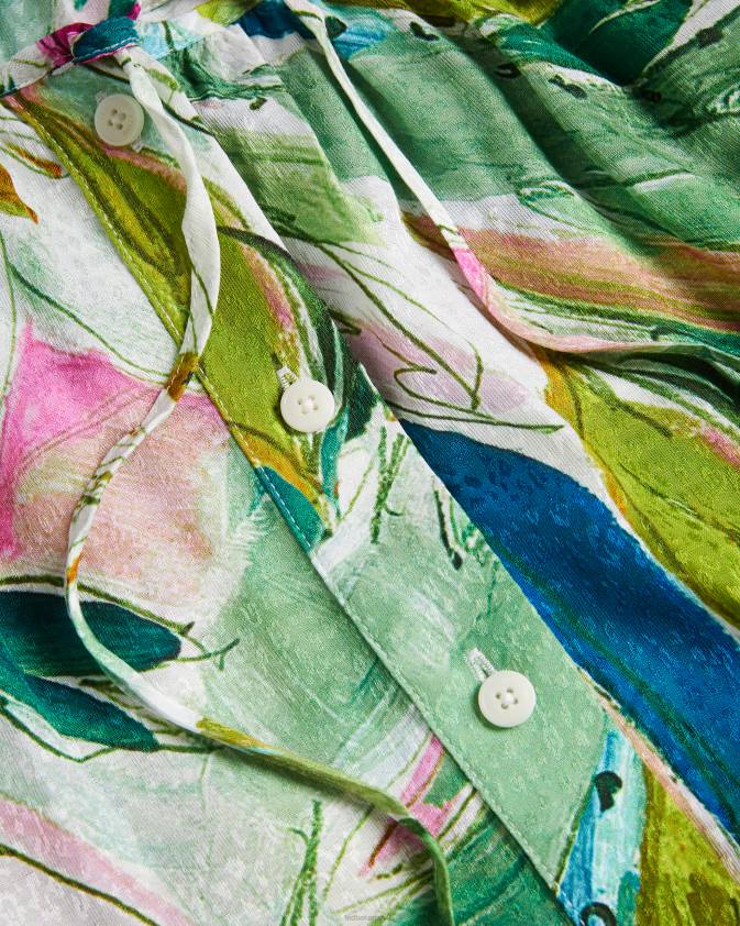 apģērbs Ted Baker karisah raglan blūze ar pufām piedurknēm zaļš sievietes 26TV35