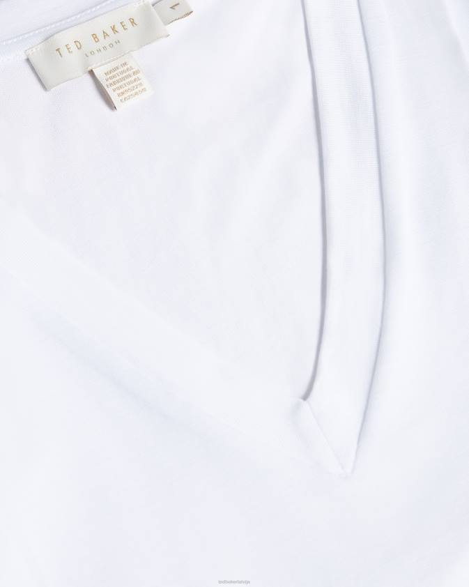 apģērbs Ted Baker brilyan pieguļošs v kakla tops balts sievietes 26TV113