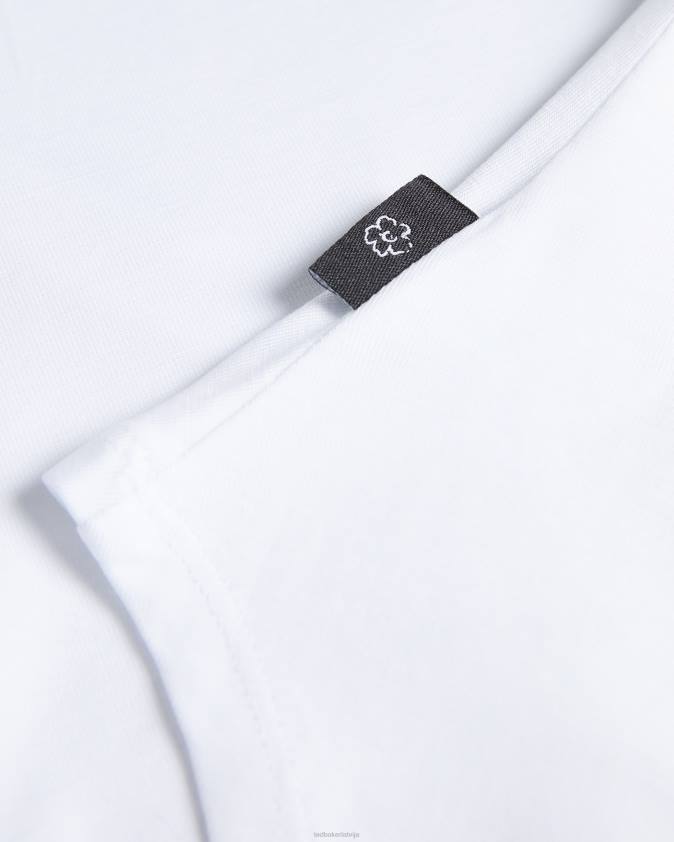 apģērbs Ted Baker brilyan pieguļošs v kakla tops balts sievietes 26TV113