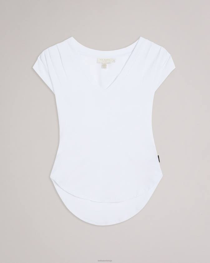 apģērbs Ted Baker brilyan pieguļošs v kakla tops balts sievietes 26TV113