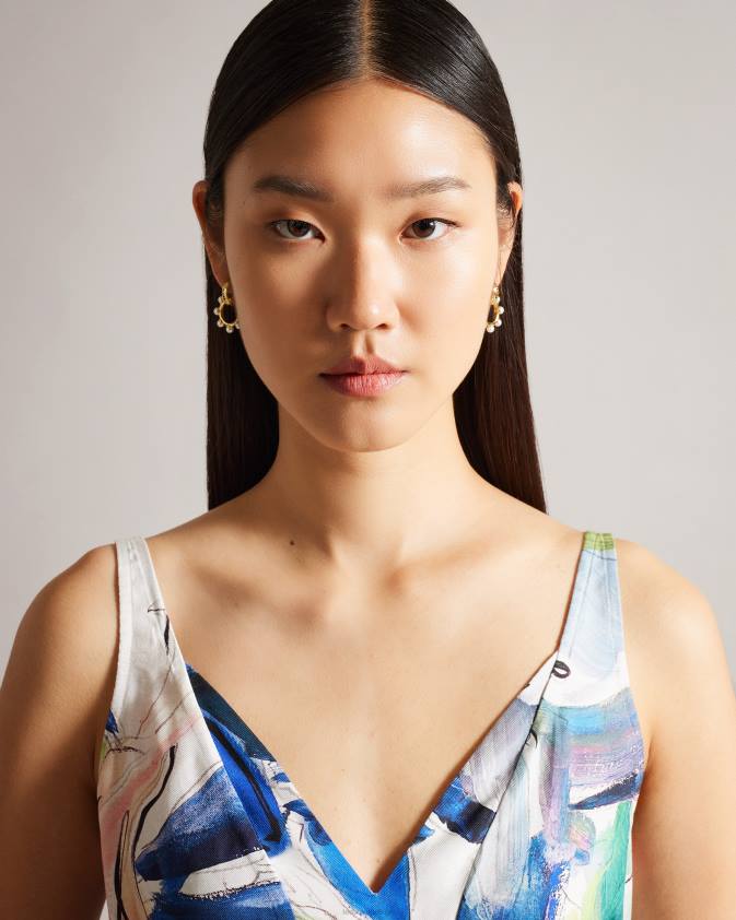 apģērbs Ted Baker hariyat absract print v neck cami balts sievietes 26TV402