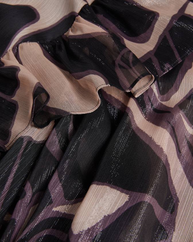 apģērbs Ted Baker jasmyna volānveida v-veida kakla tops ar sasienamu jostasvietu melns sievietes 26TV48