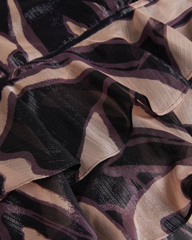 apģērbs Ted Baker jasmyna volānveida v-veida kakla tops ar sasienamu jostasvietu melns sievietes 26TV48