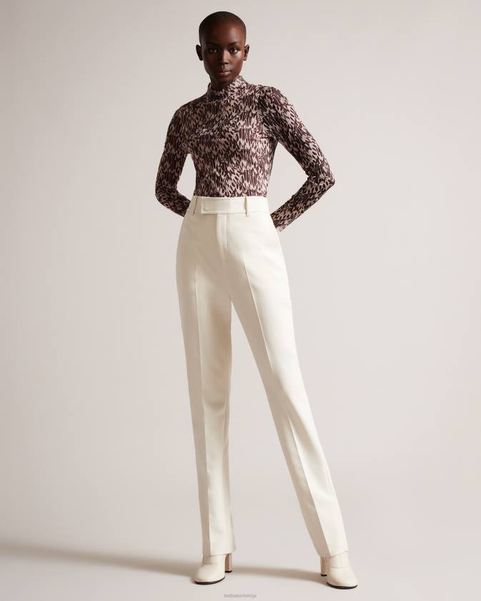 apģērbs Ted Baker jumila pieguļošs tops ar augstu kakla izgriezumu pliks-rozā sievietes 26TV104