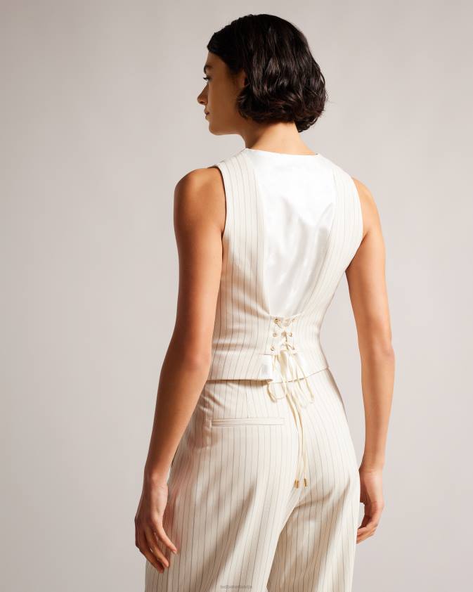 apģērbs Ted Baker kllaraj v kakla pieguļoša veste krēms sievietes 26TV374