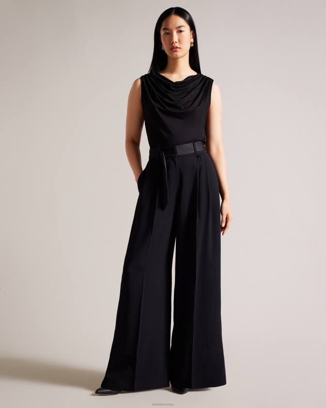 apģērbs Ted Baker margeta cowl kakla drapēts tops melns sievietes 26TV88