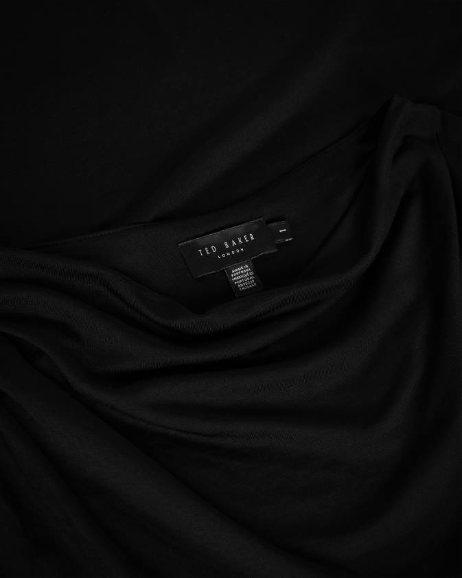 apģērbs Ted Baker margeta cowl kakla drapēts tops melns sievietes 26TV88