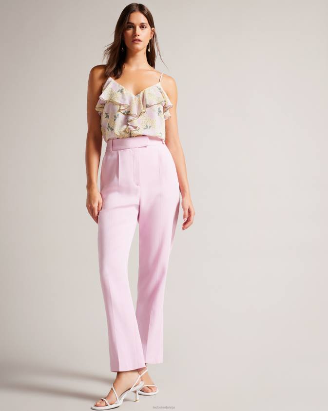 apģērbs Ted Baker shaunia ruffled v kakla margrietiņa cami gaiši dzeltens sievietes 26TV155