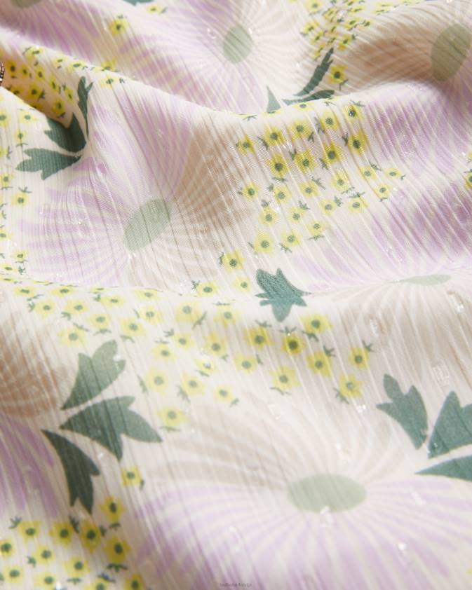 apģērbs Ted Baker shaunia ruffled v kakla margrietiņa cami gaiši dzeltens sievietes 26TV155