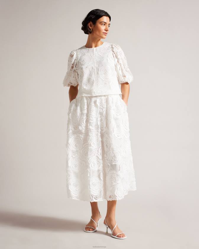 apģērbs Ted Baker eliiy boxy fit uzpūsts piedurkņu tops balts sievietes 26TV296