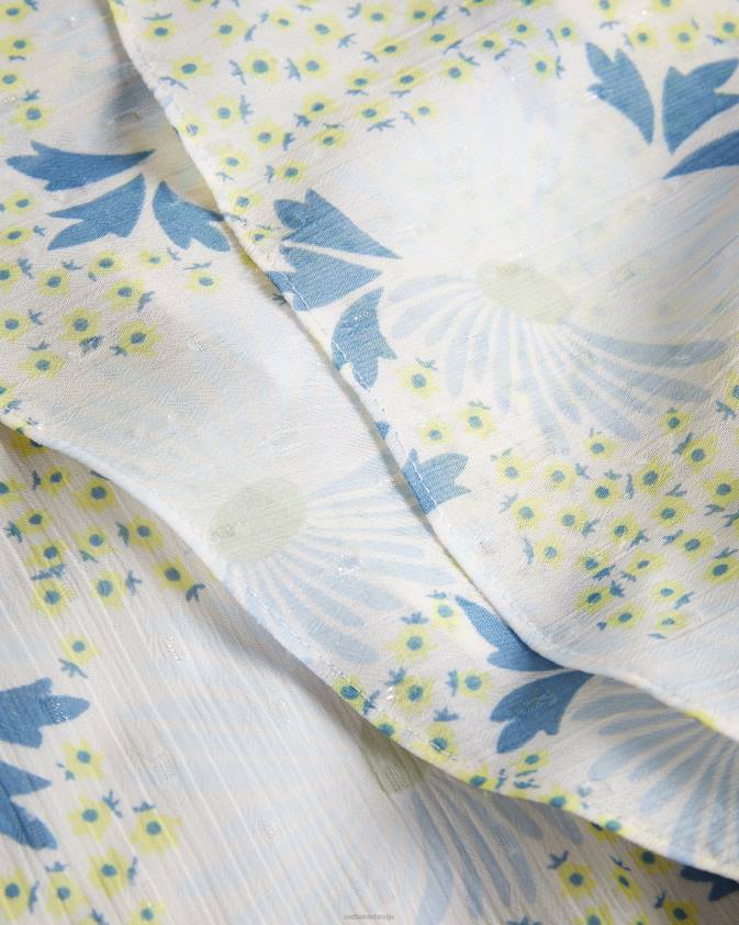 apģērbs Ted Baker gemmiaa wrap top ar volāniem piedurknēm debesu zils sievietes 26TV385